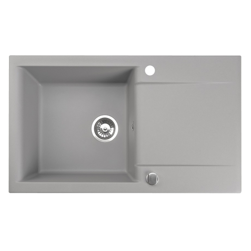 Zlewozmywak granitowy 1 komorowy z ociekaczem Nieste 86 szary